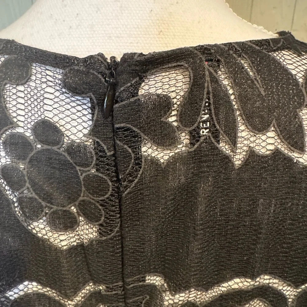 Morena Spain Black Lace High Low Dress with Wide Bell Sleeves, Size L - Picture 6 of 15